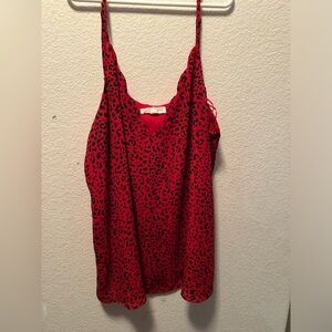Socialite red leopard tank top